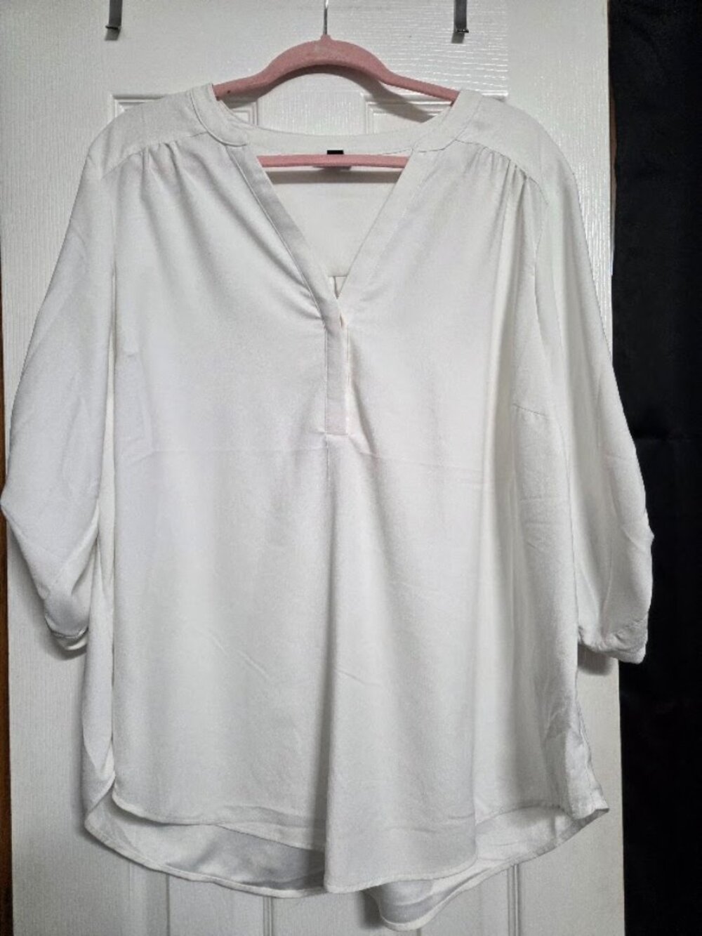 Torrid Harper White Georgette 3/4 Sleeve Blouse Size 2 2X NWOT
